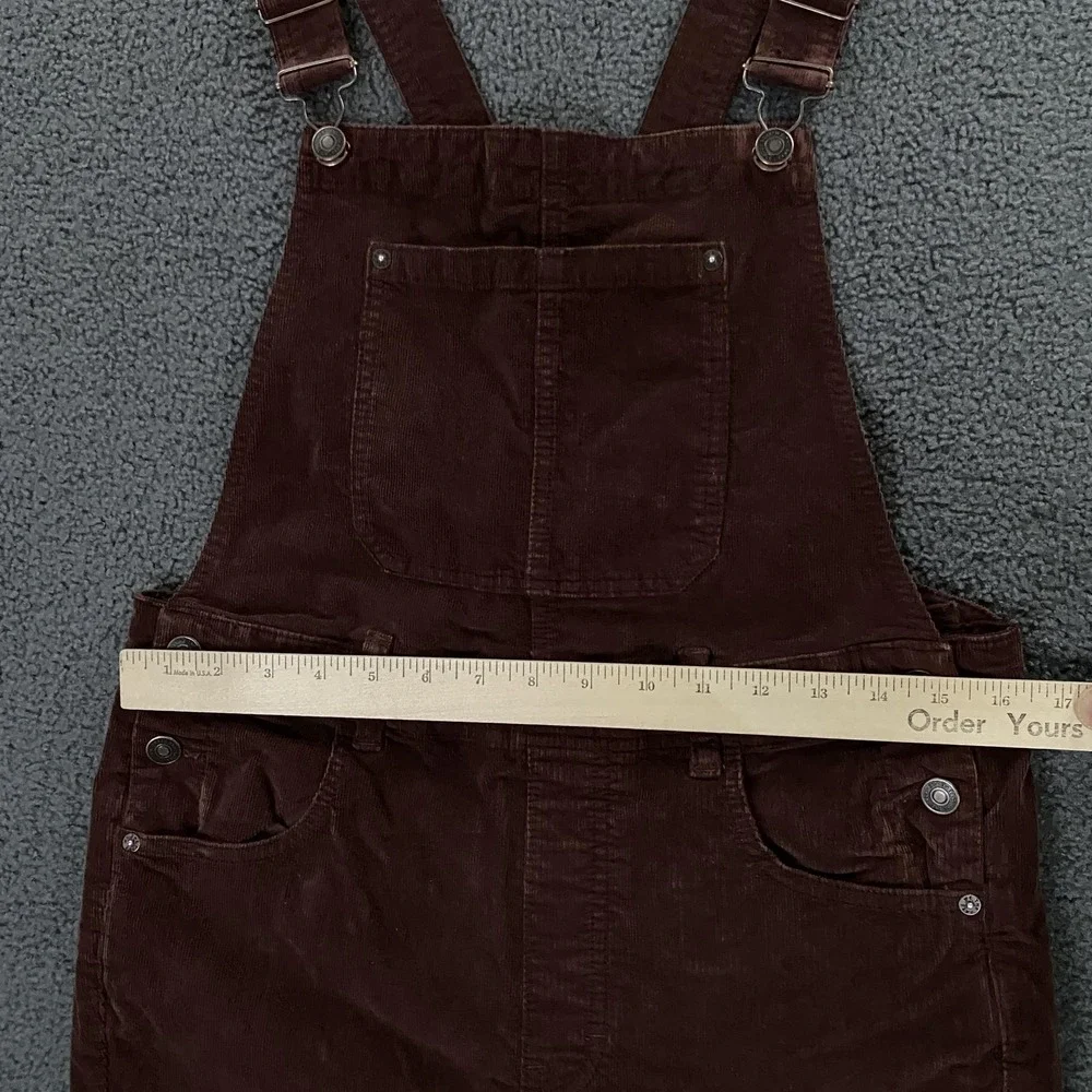 We The Free Overalls Womens 31 Brown Corduroy Bib Adjustable Straps Pockets